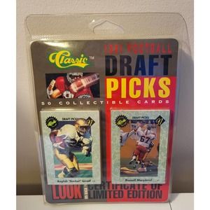 Classic 1991 Football Draft Picks 50 Collectible Cards Factory Sealed